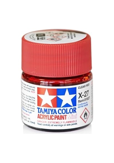 X-27 Clear Red Parlak Akrilik Boya 10 Ml 0,15 L