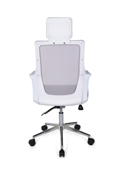 Ofisbazaar Alf Beyaz Fileli Yönetici Koltuğu Ergonomik Başlıklı Ofis Koltuğu Gri Gri