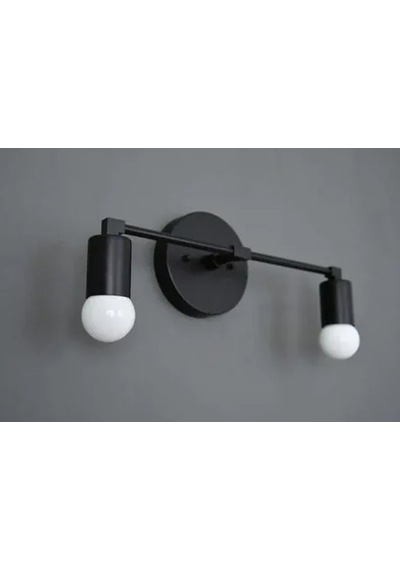 RİOLİGHT MODERN İKİLİ METAL DUVAR APLİK SİYAH Siyah