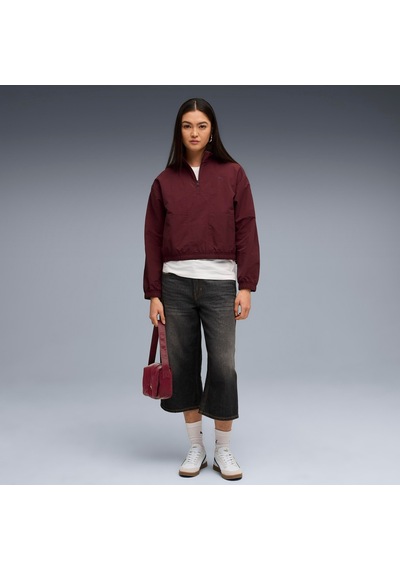 Puma Her Woven Half-zip Crew Kadın Yetişkin Sweatshirt Bordo