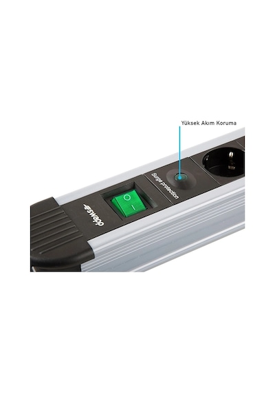 S-lınk Swapp Spgks03 3 Soket Akım Korumalı Priz 1.5mt Kablo 900 Joule Gri %100 Bakır 1923 Standart