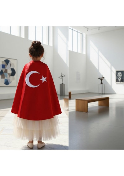 Türk Bayraklı Pelerin 23 Nisan 29 Ekim 10 Kasım 19 Mayıs Gösteri Kıyafetleri