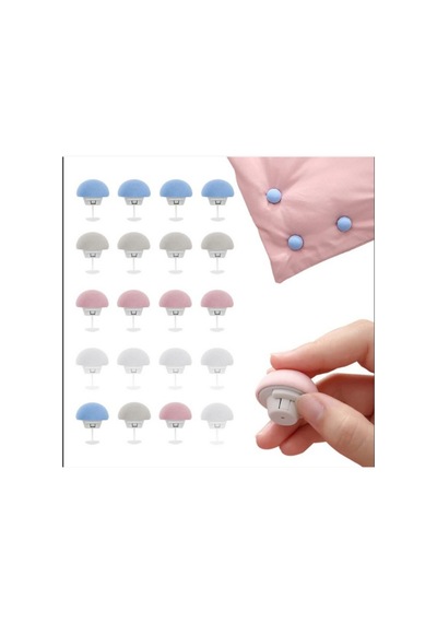 4 Adet-beyaz.mavi.pembe.griantrasit.dugme Klips Plastik 35 X 35 Çok Renkli Diğer