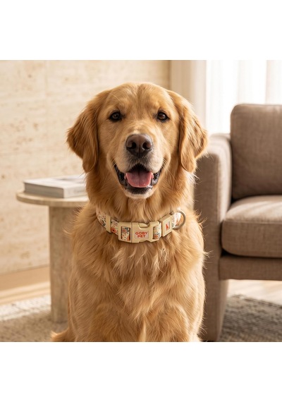 Desenli Köpek Boyun Tasması 25 Mm, Ayarlanabilir 39-55 Cm, Güçlendirilmiş Emniyet Kilitli Toka, Paslanmaz Metal D H Çok Renkli