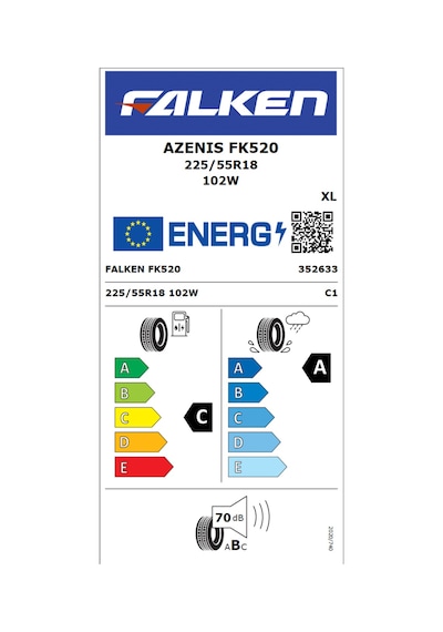 Falken 225/55 R18 Tl Azenıs Fk520 102w Xl Suv Yaz Lastiği 2025