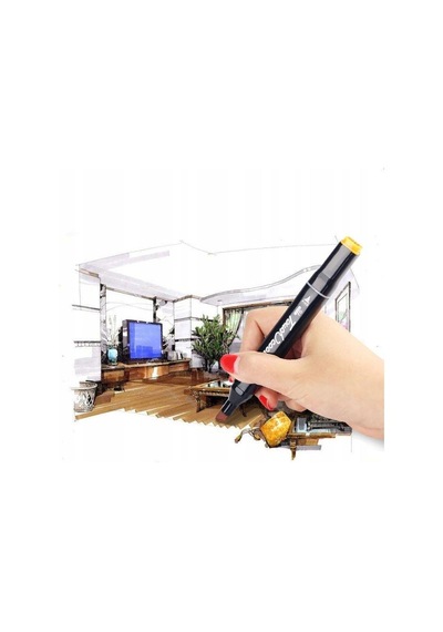 Touch Bool. Marker. 24 Lü. Mimari Çizim Kalemi. Çift Uçlu. Board.