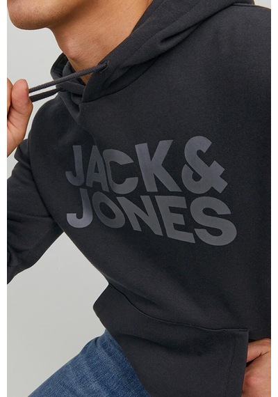 Jack & Jones Erkek Kapüşonlu Siyah Sweatshirt - 12152840 001
