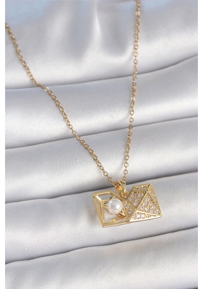 316l Çelik Gold Renk Zincir Zirkon Taşlı Açılır 10355