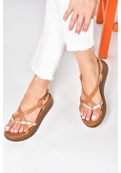 Fox Shoes Multi Hakiki Deri Kadın Sandalet