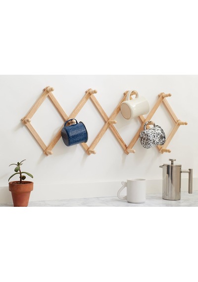 Expandable Coffee Mug Wall Rack Tea Cup Holder Kitchen Organization New Beyaz - Çok Renkli