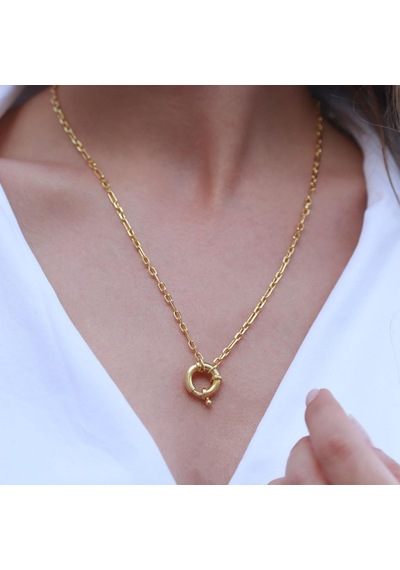 Önden Klipsli Gold Kaplama Zincir Gümüş