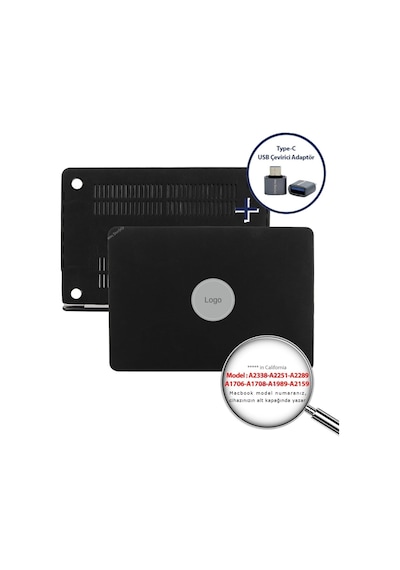 Macbook Pro 13 İnç Kılıf A2338 M1 M2 Uyumlu Deri Dokulu Sert Koruyucu Hard Case A1706 A1708 A1989 A2159 A2251 A2289 Lacivert Belirtilmemiş