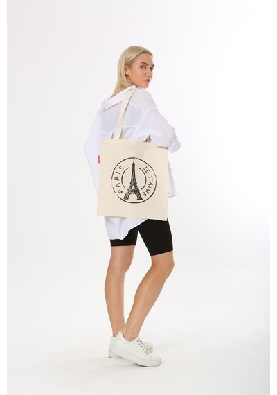 Baghashtag Paris Baskılı Bez Çanta Çok Renkli