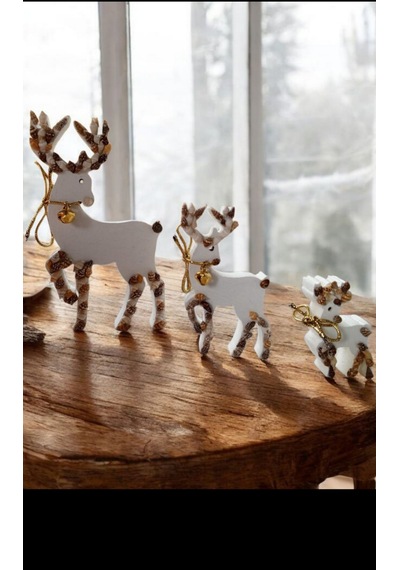 Dekoratif Ahşap Geyik Noel Temalı 15-10-6 Cm