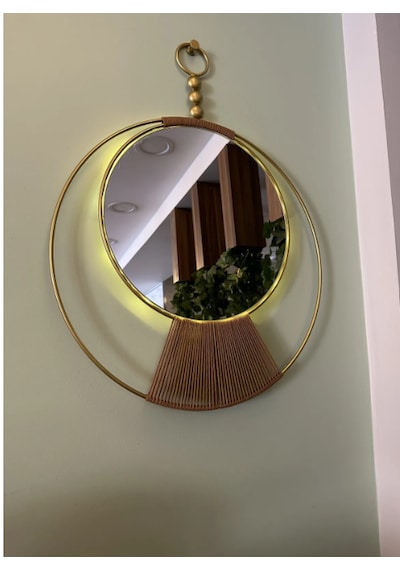 MetaQuartz Aksesuar Gold Ledli Sayra Serisi , Modern Dekoratif Metal Ipli Led'li Saat