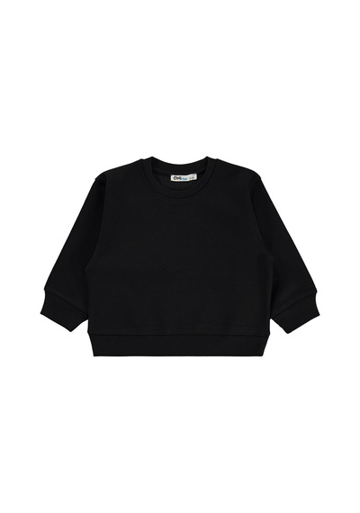 Civil Boys Civil Erkek Çocuk Basic Sweatshirt Oysho Uzun Kol Bisiklet Yaka Okul Kreş Ve Günlük Kullanım - Siyah