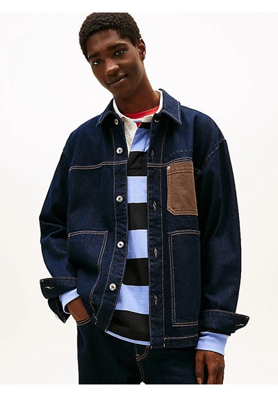 Tommy Hilfiger Chore Jacket Ext Eı6050 Erkek Mavi Denim Ceket - Dm0dm22419