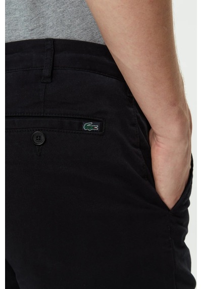 Lacoste Men's Slim Fit Organic Cotton Bermuda Black Shorts Erkek Dar Kesim Pamuk Bermuda Şort Siyah