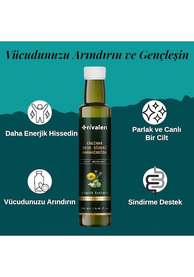 Rivalen Enginar - Deve Dikeni - Karahindiba Bitkisel Sıvı Eki 250 Ml X 2 Adet