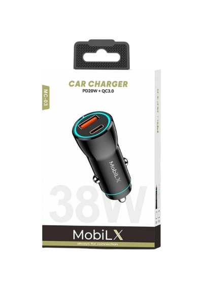 Mobilx Mc-03 38w Pd + Qc3.0 Metal Araç Şarj Cihazı Usb & Type-c Hızlı Çakmaklık Adaptörü