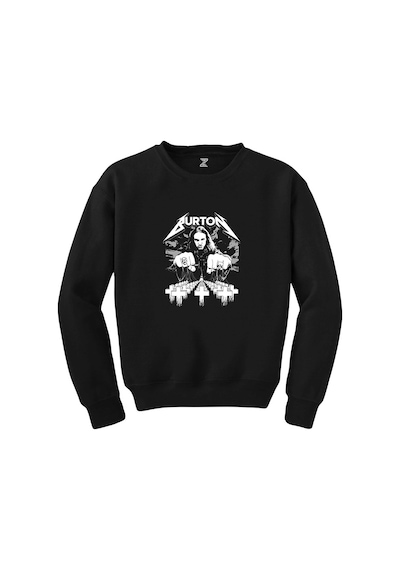Metallica Cliff Burton Face Siyah Sweatshirt