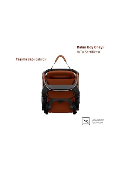 Maxi-Cosi Fame Cabin LED Işıklı Entegre Şarj Üniteli Tek Elle Katlanan Premium Kabin Boy Bebek Arabası Copper Terra