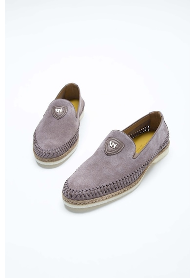 Giampiero Nicola Erkek Hakiki Deri Metalik Loafer Ayakkabı 664 L40269a Erk Ayk Y23 Stone Taş