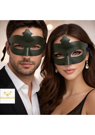 Yeşil Gizemli Masquerade Maskesi Yetişkin