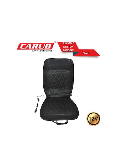 Carub Koltuk Minderi Isıtmalı Siyah 12v