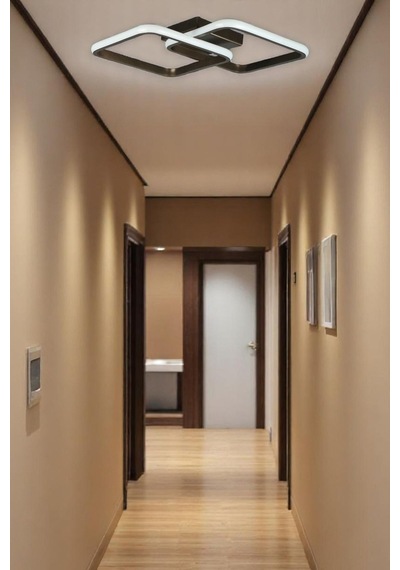 Kira Bronz Renk Modern Tasarım Salon - Mutfak - Hol - Yatak Odası Beyaz Led Avize Bronz