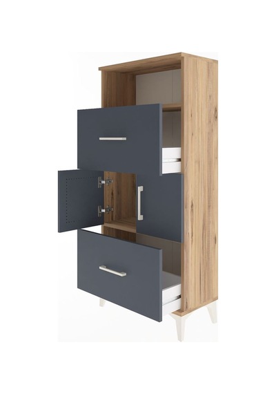 Arges Dolap 2 Raflı 2 Çekmeceli 2 Kapaklı 60x30x134 Çam-antrasit Çam Arges Dolap 2 Raflı 2 Çekmeceli 2 Kapaklı 60x30x134 Çam-antrasit Çam