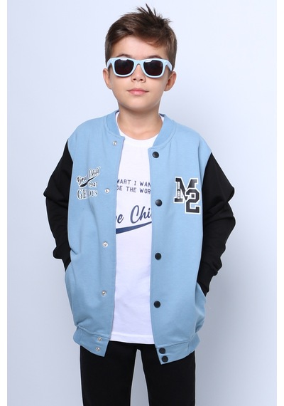 Hçm Erkek Çocuk Kolej Ceket Tshirt 2 Li Takım Baskılı Çıtçıtlı C46 Açık Mavi Hçm Erkek Çocuk Kolej Ceket Tshirt 2 Li Takım Baskılı Çıtçıtlı C46 Açık Mavi