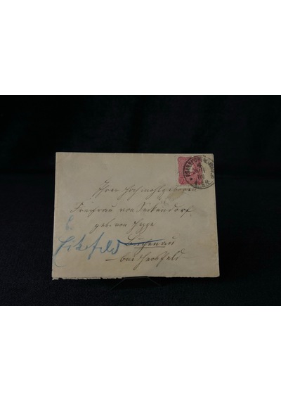 Deutsches Reich 1884 Yılında Alman İmparatorluğu Döneminde Postadan Geçmiş Zarf Reichspost 10 Pfennig Pullu