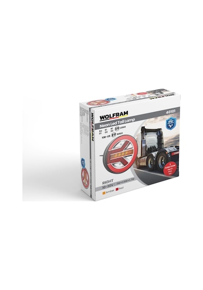 Wolfram-led Yuvarlak 3 Fonksiyonlu Hamburger Stop-sinyal-park Lambası 10-30v E9 Belgeli Sağ