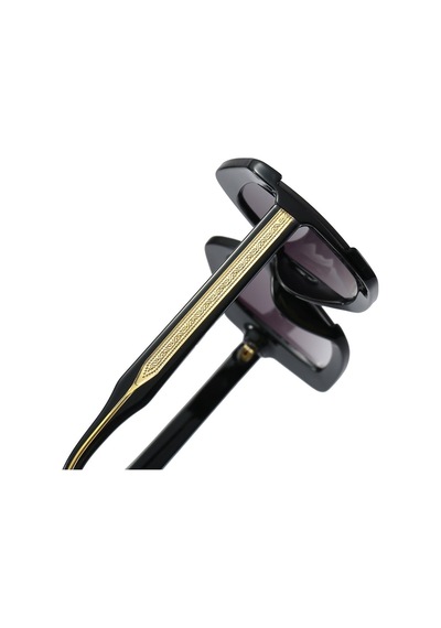 Sofistike Vintage Geometrik Büyük Siyah Kemik Kadın Güneş Gözlüğü Pk008sy Uv400 Cam Korumalı