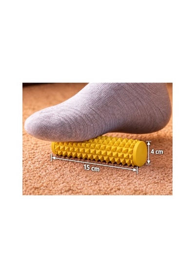 Alvera Dikenli Masaj Silindiri 15 X 4 Cm Ayak Ve Kas Masaj Rulosu - Sarı