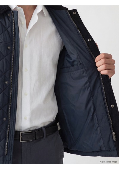 Lcwaıkıkı Classic Lacivert Regular Fit Kadife Yaka Erkek Şişme Mont