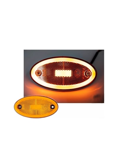 Ahmet Otomotiv Neon Model Ledli Oval Yan Lamba 12v-24v Sarı Renk