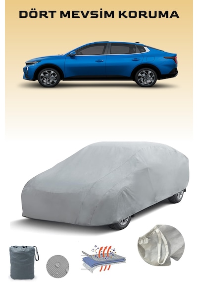 Gri Kia K3 Sedan 2 Araba Brandası, Oto Örtüsü, Araba Çadırı Gri
