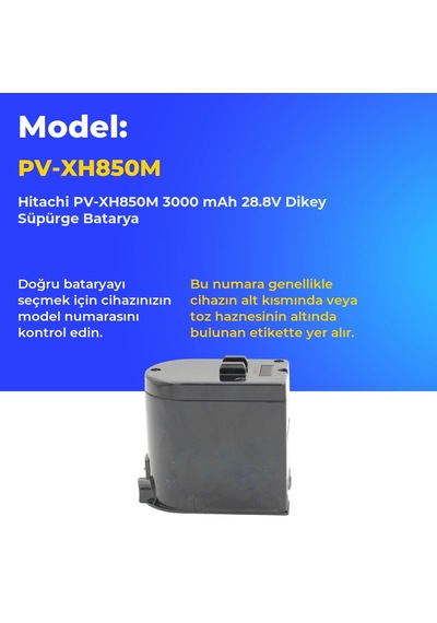 Hitachi Pv-xh850m 3000 Mah 28.8v Dikey Süpürge Batarya