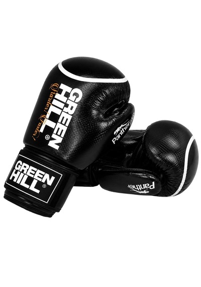 Green Hill Panther Carbon Deri Boks Ve Kick-boks Eldiveni Siyah