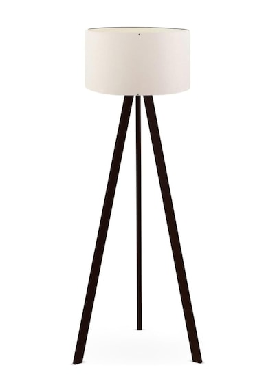 Tr Bohhem Art Tripod Ahşap Ayaklı Lambader Köşe Lambası Krem Upvc Krem Diğer
