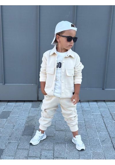 Kokoş Bebe Erkek Çocuk Good Boy Hırkalı 3'lü Takım - 4/12 Yaş - 31896 Krem
