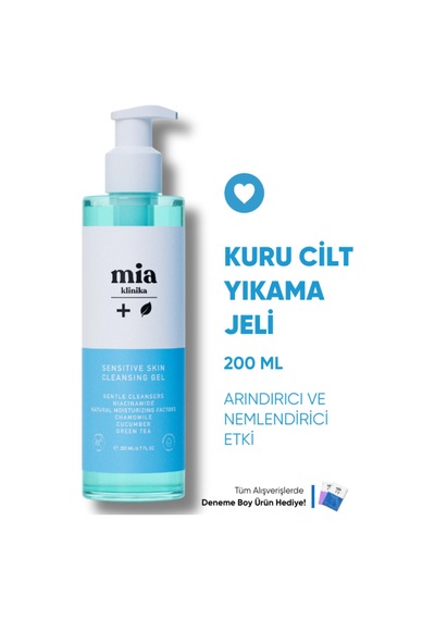 Mia Klinika Hassas ve Kuru Ciltler İçin Arındırıcı ve Nemlendirici Yüz Yıkama Jeli 200 ML
