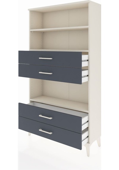 Arges Dolap 3 Raflı 4 Çekmeceli 88x30x163 Aytaşı-antrasit Aytası