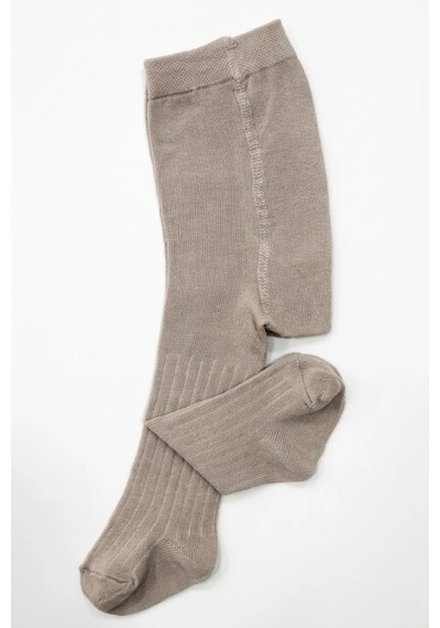 Cocole Socks Kız Bebek Külotlu Çorabı Pamuklu Bej Derby Çizgili 0-24 Ay