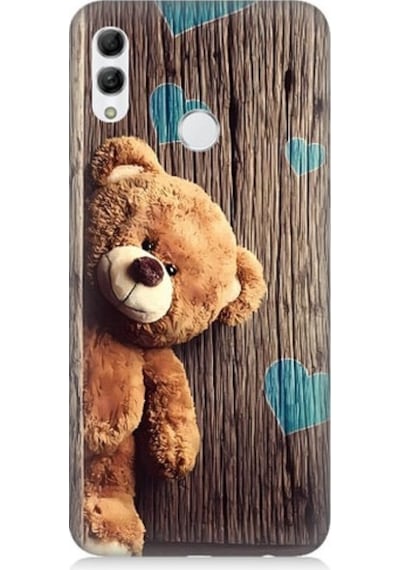 Huawei Honor 10 Lite Uyumlu Ayıcık Aşk Ve Kalplar Desenli Silikon Kılıf