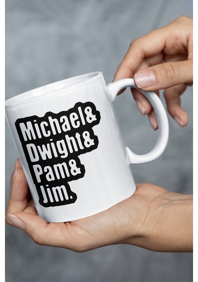 Michael Dwight Pam Jim The Office Baskılı Kupa Bardak Black