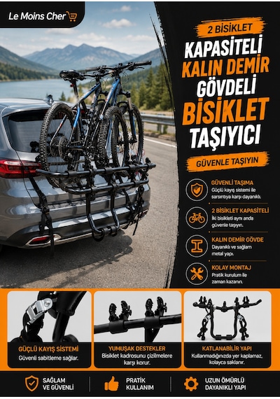 Land Rover Range Rover Vogue Bisiklet Taşıyıcı 2 Bisiklet Kapasiteli Kalın Demir Gövdeli