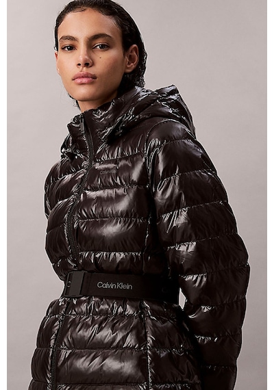 Calvin Klein Kadın Belted Lightweight Puffer Mont - Siyah Black